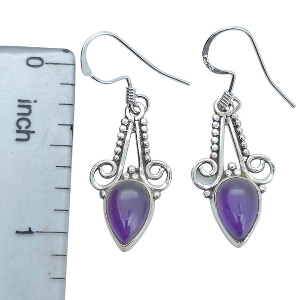 Amethyst Sterling Silver Hook Earrings
