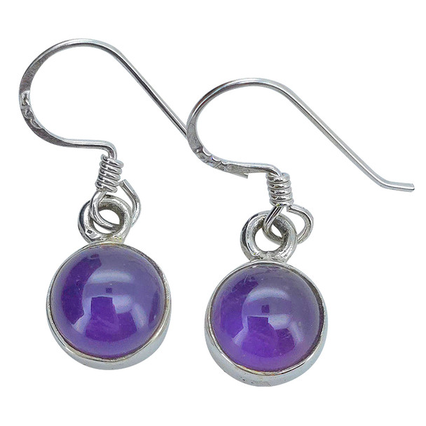 Amethyst Sterling Silver Hook Earrings