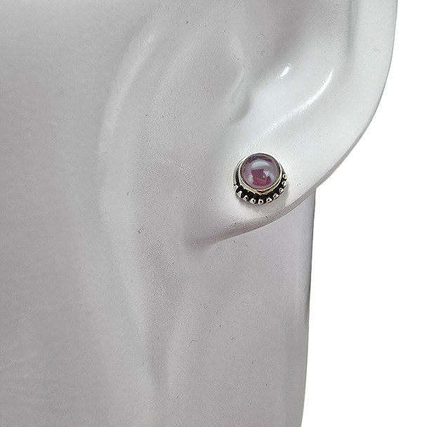 Garnet Sterling Silver Stud Earrings