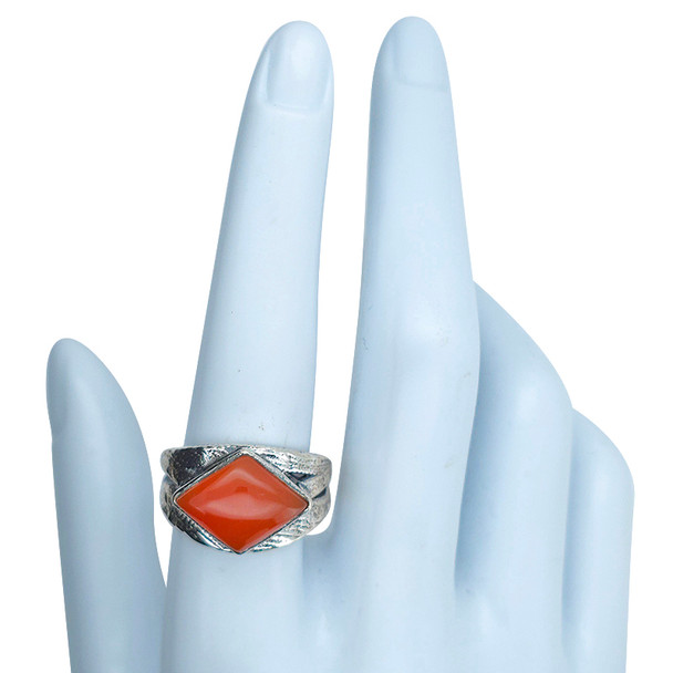 Red Onyx Sterling Silver Ring