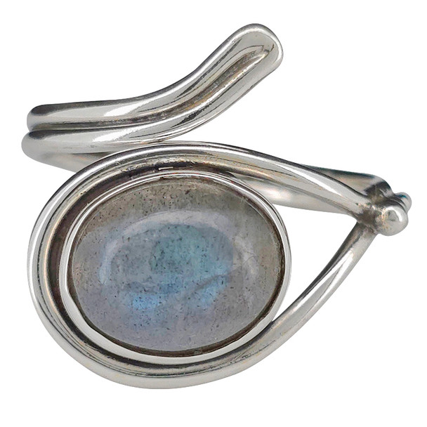 Labradorite Sterling Silver Adjustable Ring