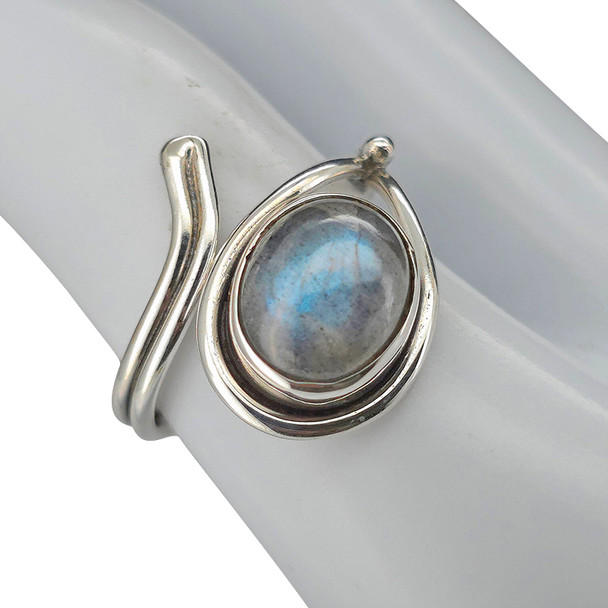 Labradorite Sterling Silver Adjustable Ring