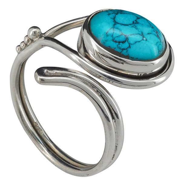 Howlite Sterling Silver Adjustable Ring