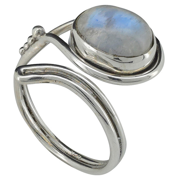 Moonstone Sterling Silver Adjustable Ring