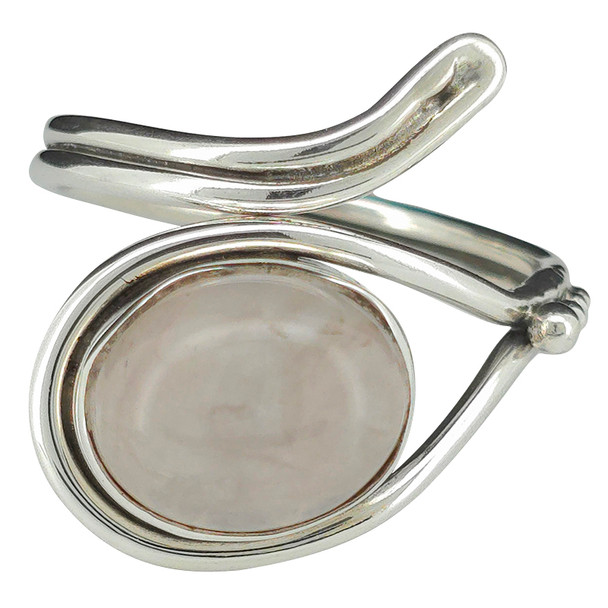 Rose Quartz Sterling Silver Adjustable Ring