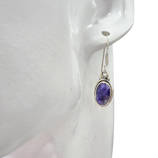 Faceted Composite Sapphire Dangle Earrings