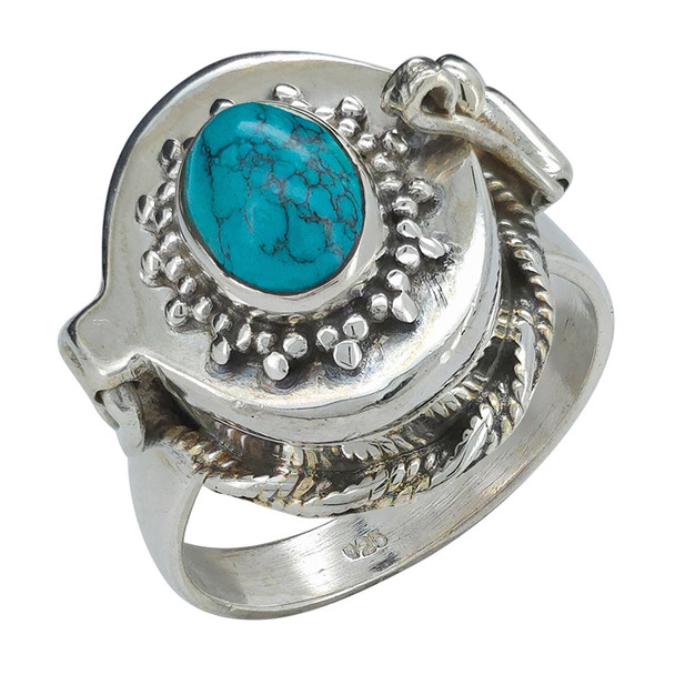 Howlite Sterling Silver Poison Ring
