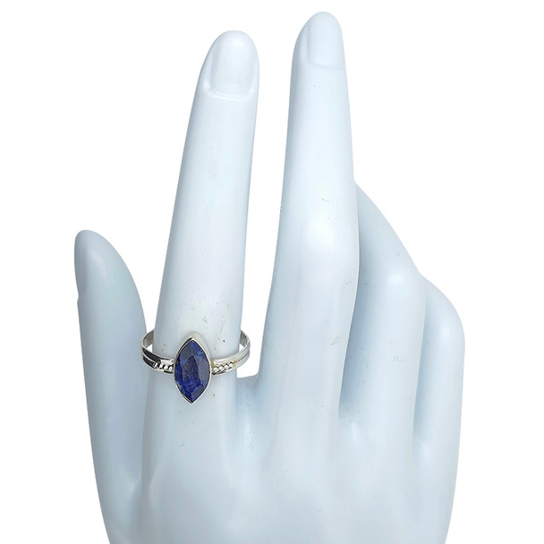 Faceted Composite Sapphire Sterling Silver Ring