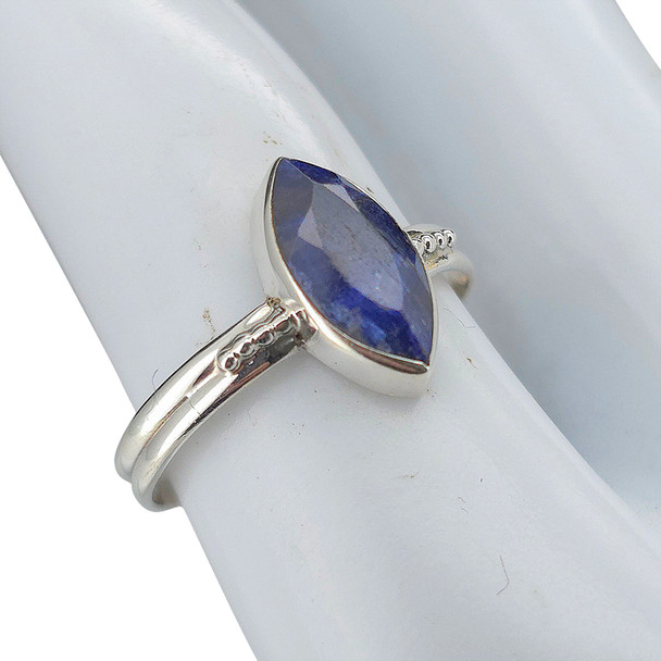 Faceted Composite Sapphire Sterling Silver Ring