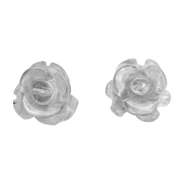 Crystal Sterling Silver Rose Stud Earrings