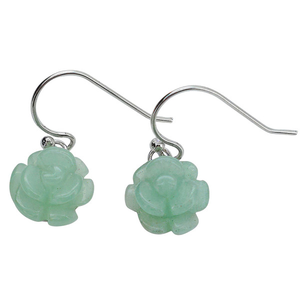 Aventurine Sterling Silver Hook Earrings