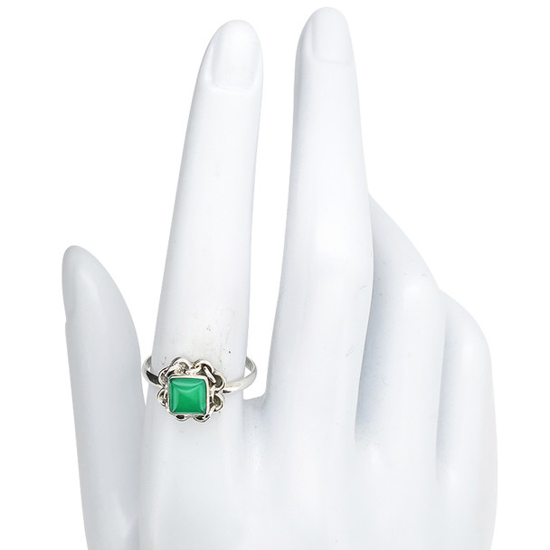 Green Onyx Sterling Silver Ring