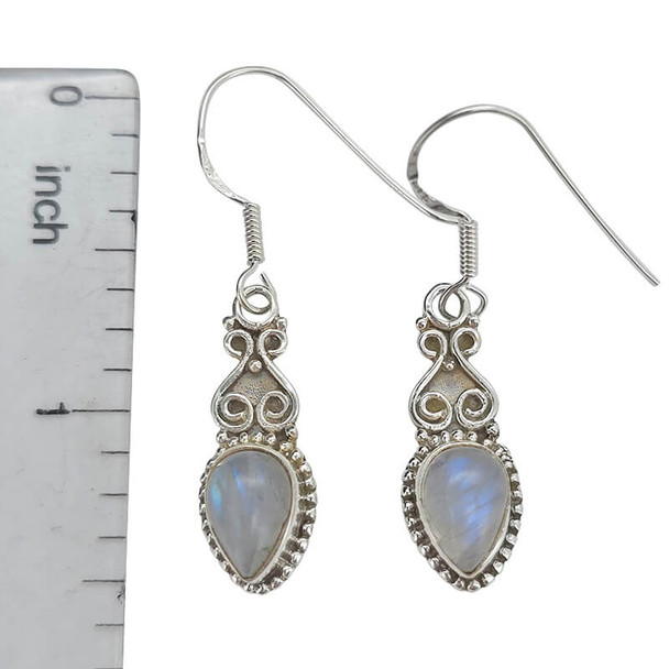 Moonstone Sterling Silver Earrings On Hooks