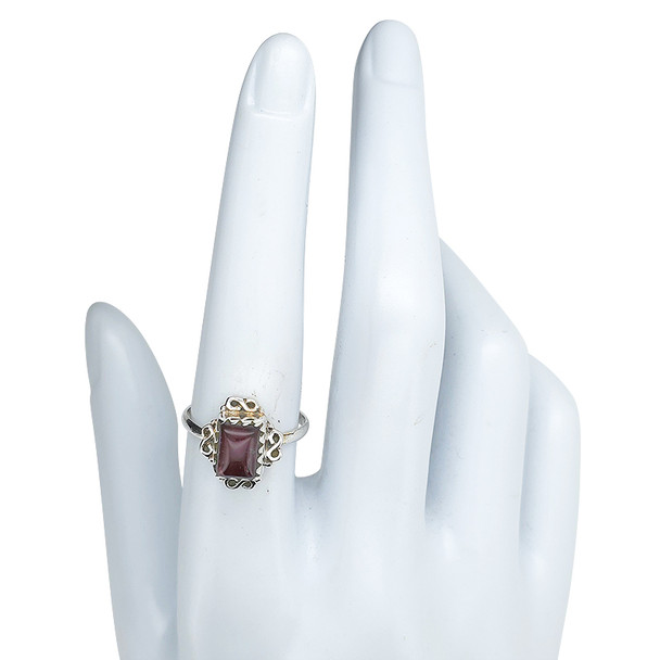 Garnet Sterling Silver Ring
