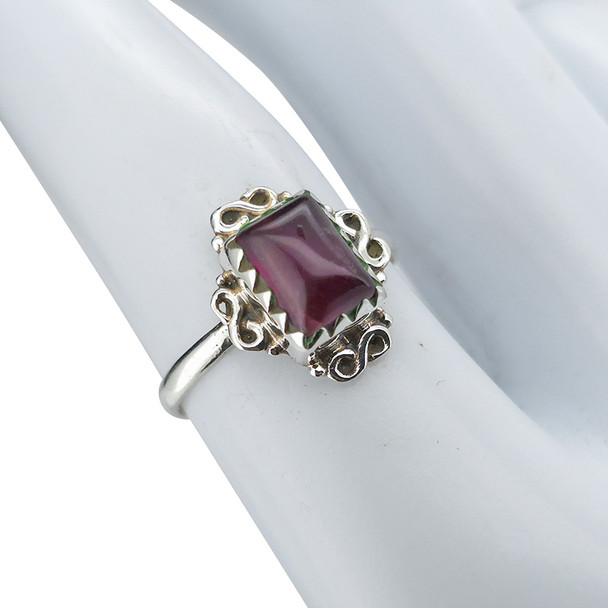 Garnet Sterling Silver Ring