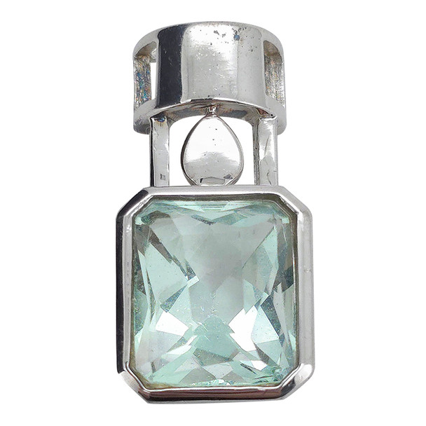 Faceted Blue Topaz Sterling Silver Pendant