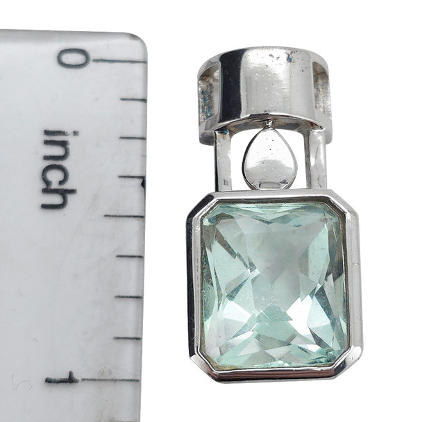 Faceted Blue Topaz Sterling Silver Pendant