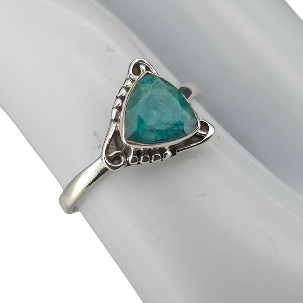Faceted Composite Emerald Sterling Silver Ring