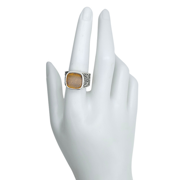 Tiger Eye Sterling Silver Men's Ring