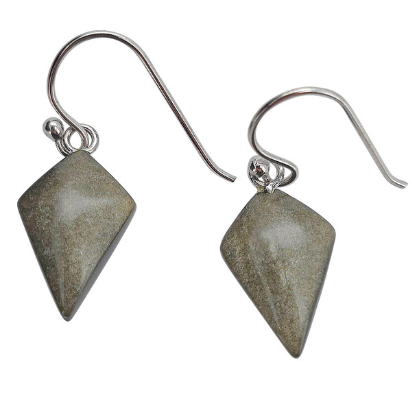 Black Obsidian Sterling Silver Hook Earrings