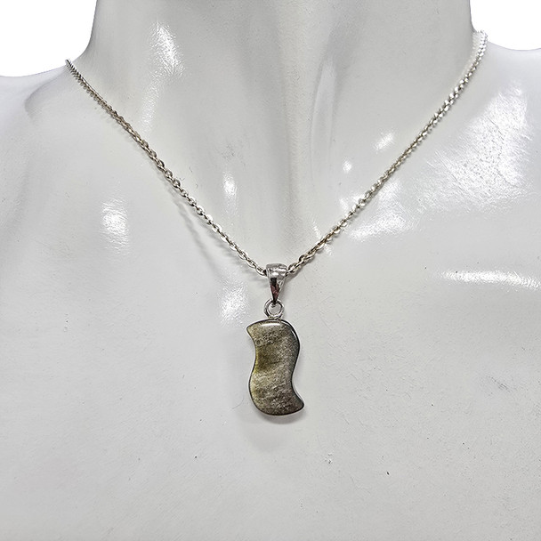 Golden Obsidian Sterling Silver Pendant