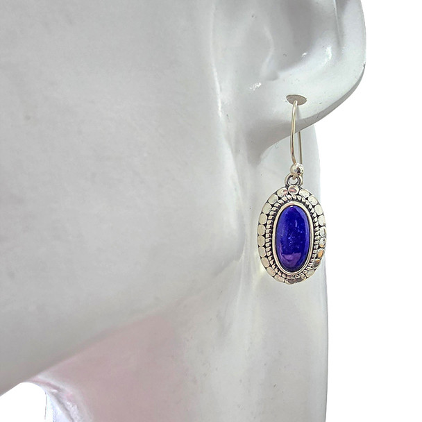 Lapis Sterling Silver Hook Earrings