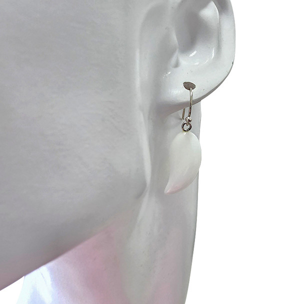 White Onyx Sterling Silver Hook Earrings