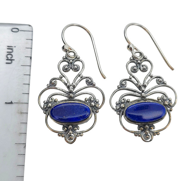 Lapis Sterling Silver Hook Earrings