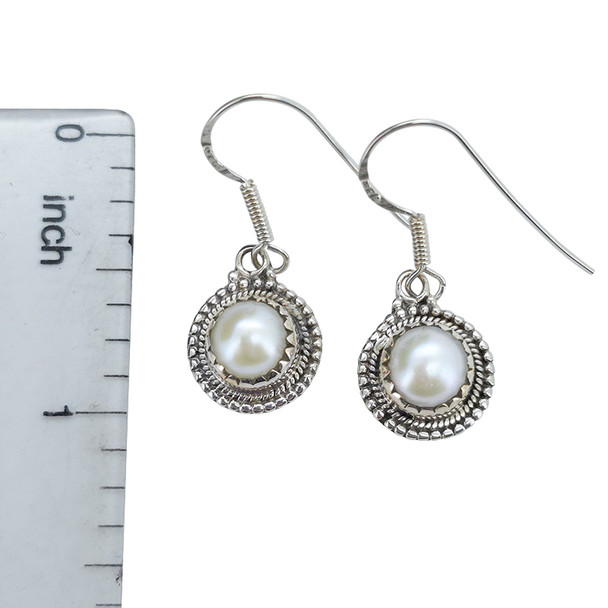 Pearl Sterling Silver Hook Earrings