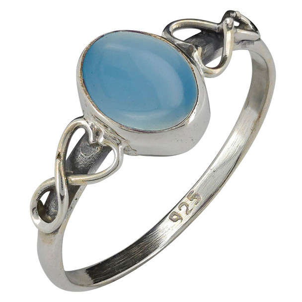 Blue Chalcedony Sterling Silver Ring