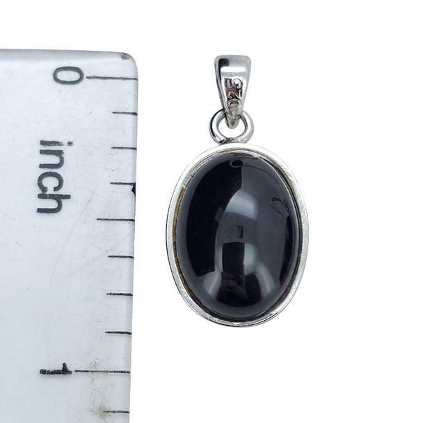 Black Agate Sterling Silver Pendant