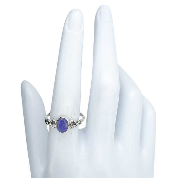 Faceted Composite Sapphire Sterling Silver Ring