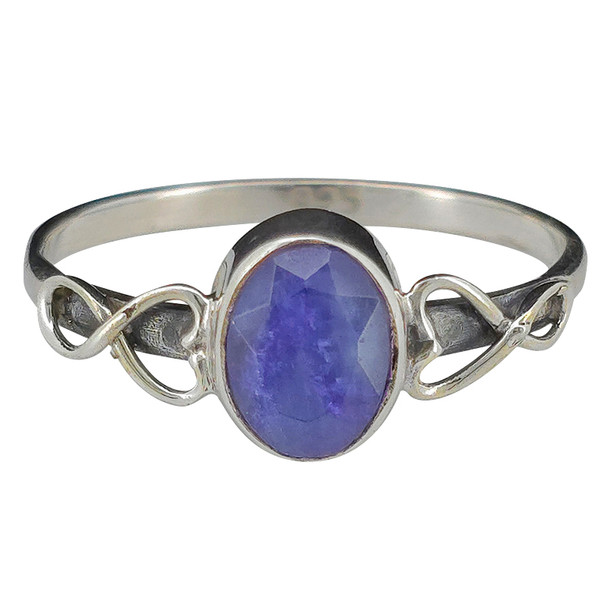 Faceted Composite Sapphire Sterling Silver Ring