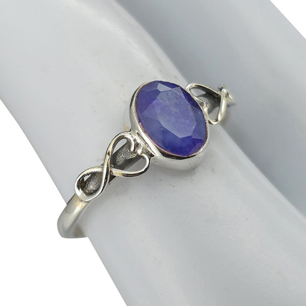 Faceted Composite Sapphire Sterling Silver Ring