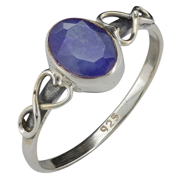 Faceted Composite Sapphire Sterling Silver Ring