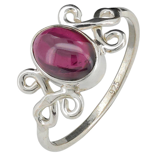 Garnet Sterling Silver Ring