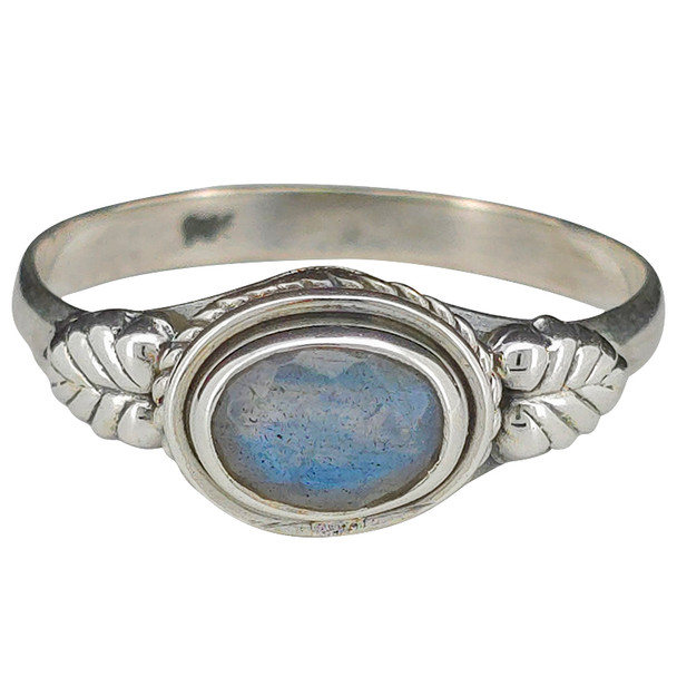 Faceted Labradorite Sterling Silver Ring
