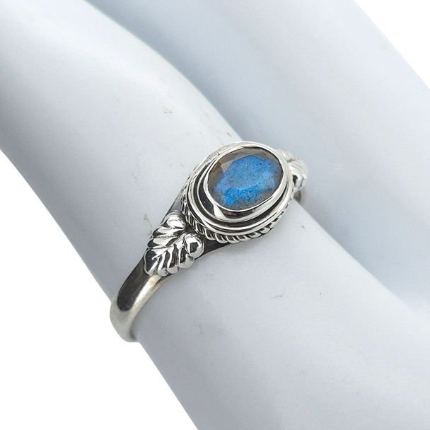 Faceted Labradorite Sterling Silver Ring