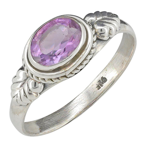 Faceted Amethyst Sterling Silver Ring