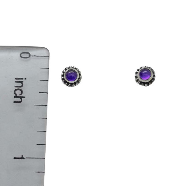 Amethyst Sterling Silver Stud Earrings