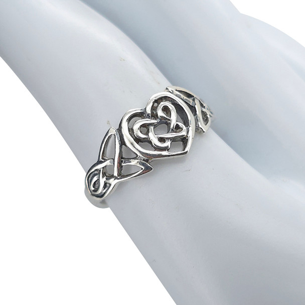 Sterling Silver Celtic Style Heart Ring
