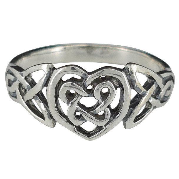 Sterling Silver Celtic Style Heart Ring