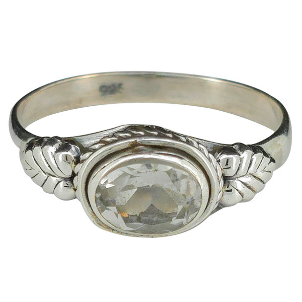 Faceted Quartz Sterling Silver Ring