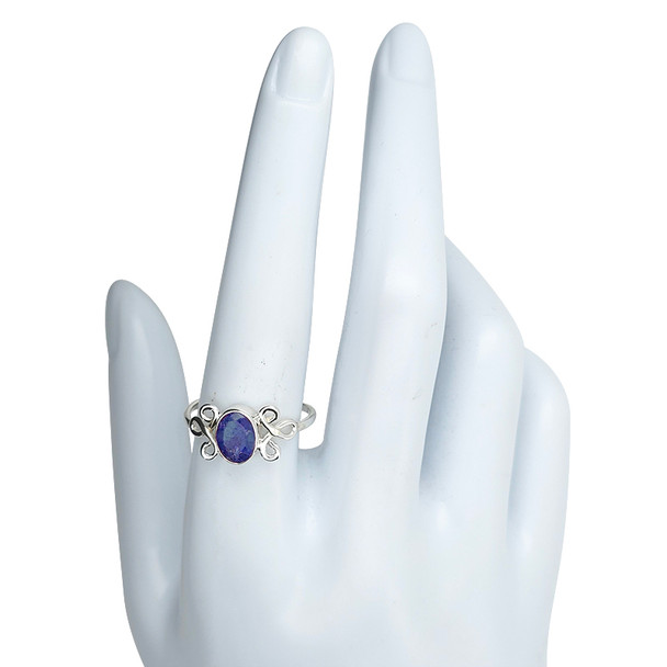 Faceted Composite Sapphire Sterling Silver Ring