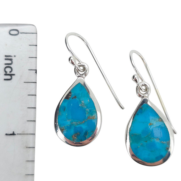 Turquoise Sterling Silver Hook Earrings