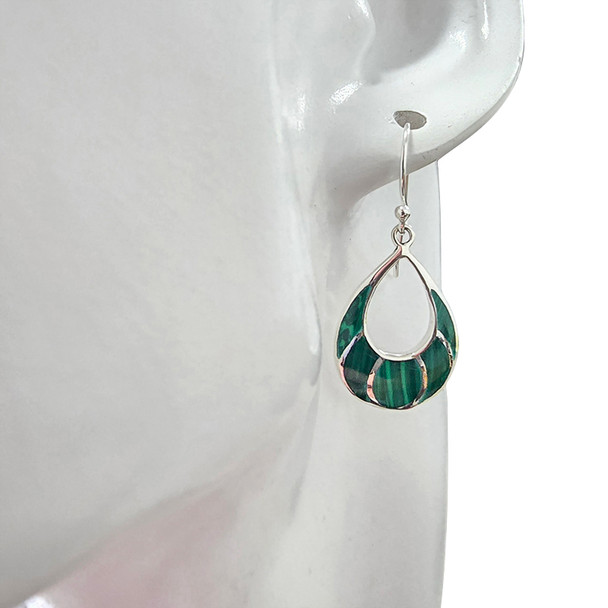 Malachite Sterling Silver Dangle Earrings
