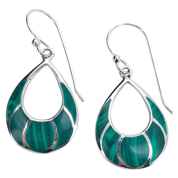 Malachite Sterling Silver Dangle Earrings