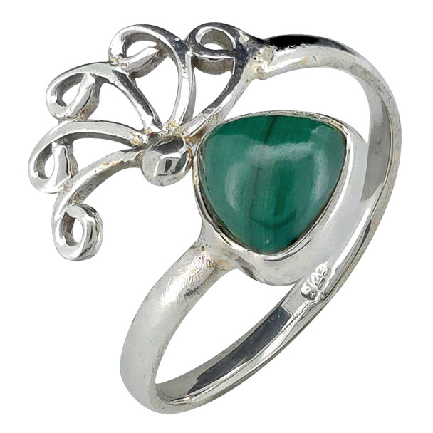 Malachite Sterling Silver Adjustable Ring