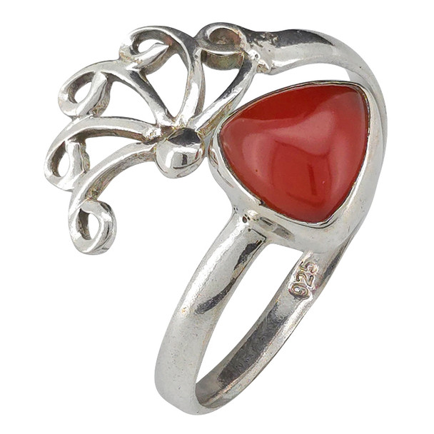 Red Onyx Sterling Silver Adjustable Ring