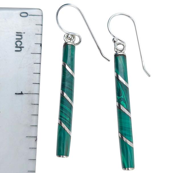 Malachite Sterling Silver Hook Earrings